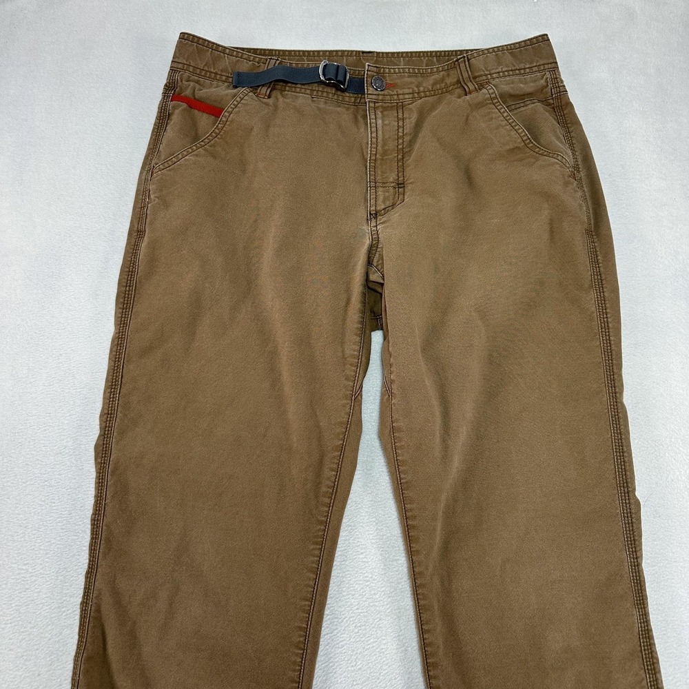 L.L. Bean Pants‎ Mens 34x33 Brown Stretch Chino Straight Leg Belted Casual Gorp